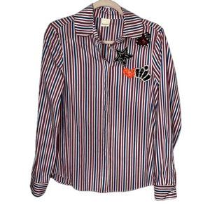 Rinascimento Striped Blouse with Rhinestones